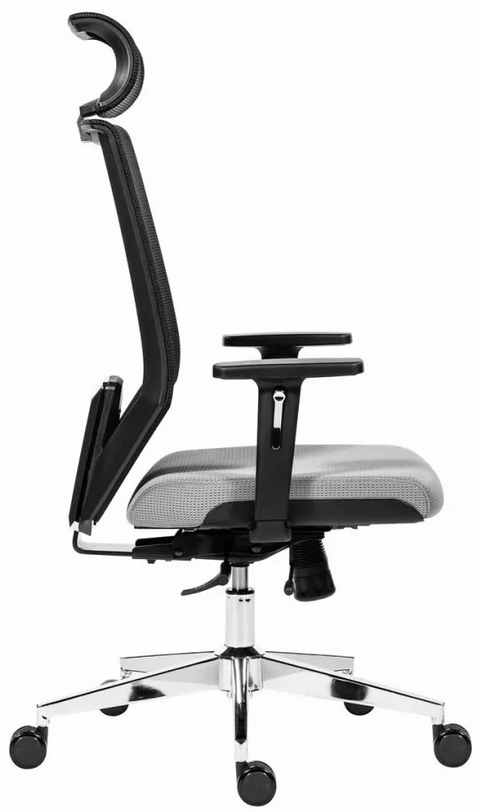 Kancelárska ergonomická stolička EDGE NET — sieť, sivá, nosnosť 150 kg