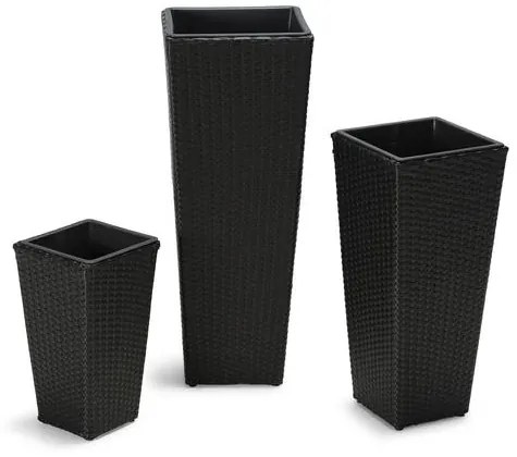 Set 3ks ratanových truhlíkov Avenberg MELANIA - Antracit