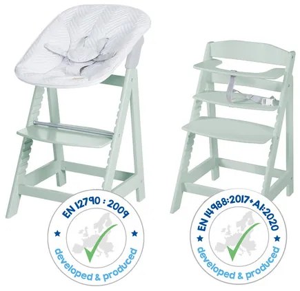 roba Detská vysoká stolička Born Up Zickzack 2 v 1 (mentolová) (100366796)