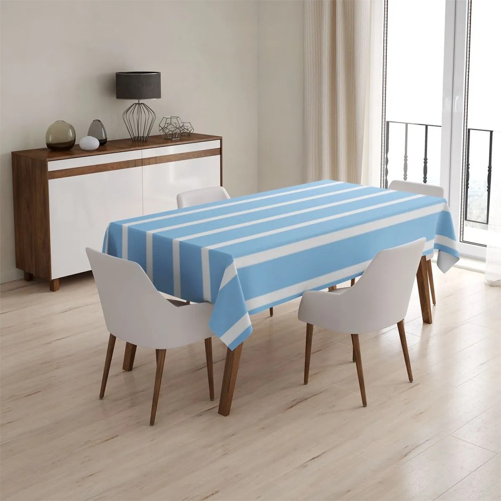Sablio Obrus Modro-biele pruhy - 145x240 cm
