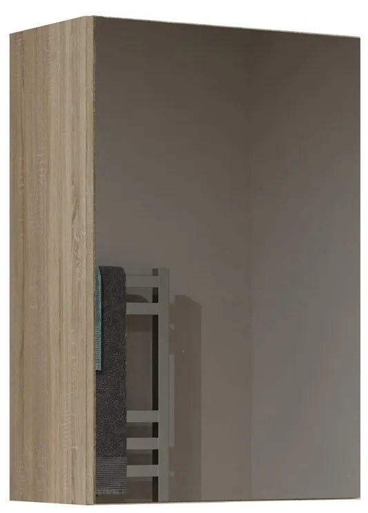 Závesná kúpeľňová skrinka POLA 40 cm so zrkadlom dub sonoma