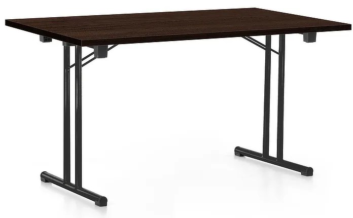 Skladací stôl 140 x 80 cm, čierna podnož, wenge