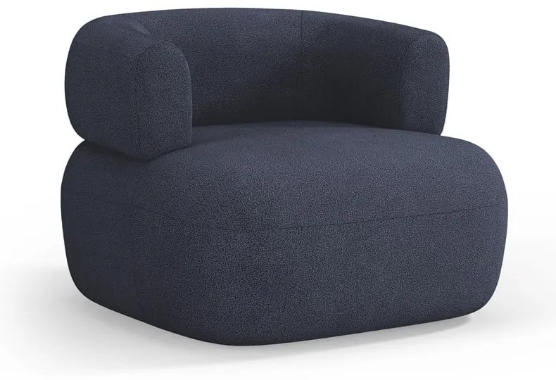 Tmavomodré kreslo z textílie buklé Jenny – Micadoni Home