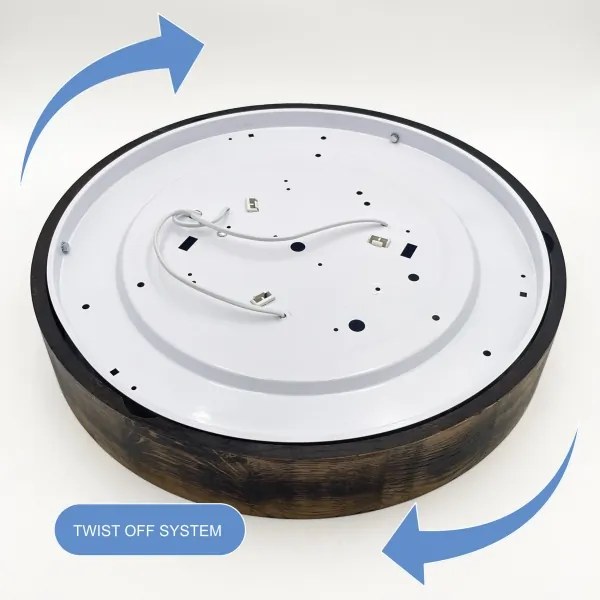 Stropné svietidlo OAK SMOKY 3xE27/15W/230V, pr. 47,5 cm, dub/tmavohnedá