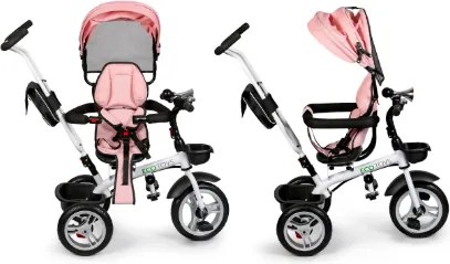 ECOTOYS Detská trojkolka s rotačným sedadlom PINKY