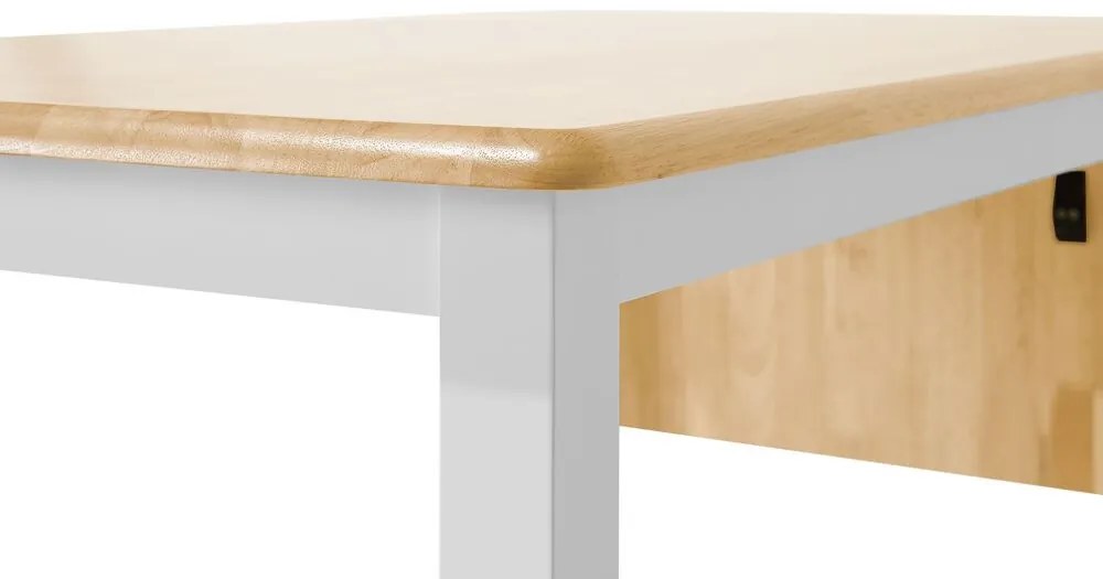 Rozkladací drevený stôl 120/160 x 75 cm svetlé drevo/biela LOUISIANA Beliani