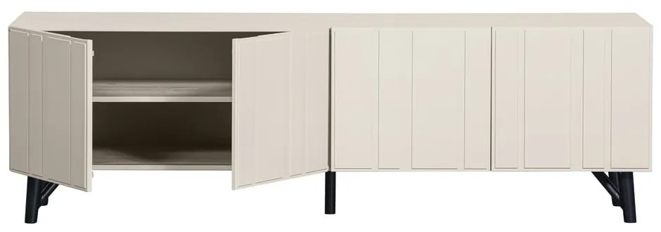 Krémový TV stolík z borovicového dreva 181x56 cm Miller - WOOOD