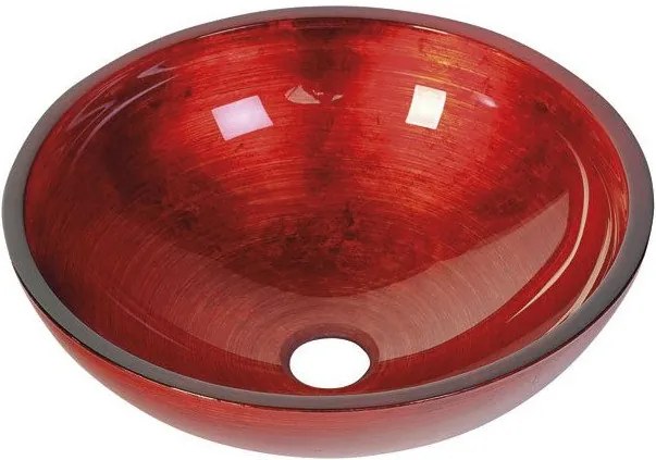 SAPHO - MURANO ROSSO IMPERO skleněné umyvadlo kulaté 40x14 cm, červená (AL5318-63)