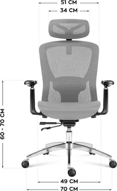 Kancelárska stolička Expert 5.3 Grey Mesh