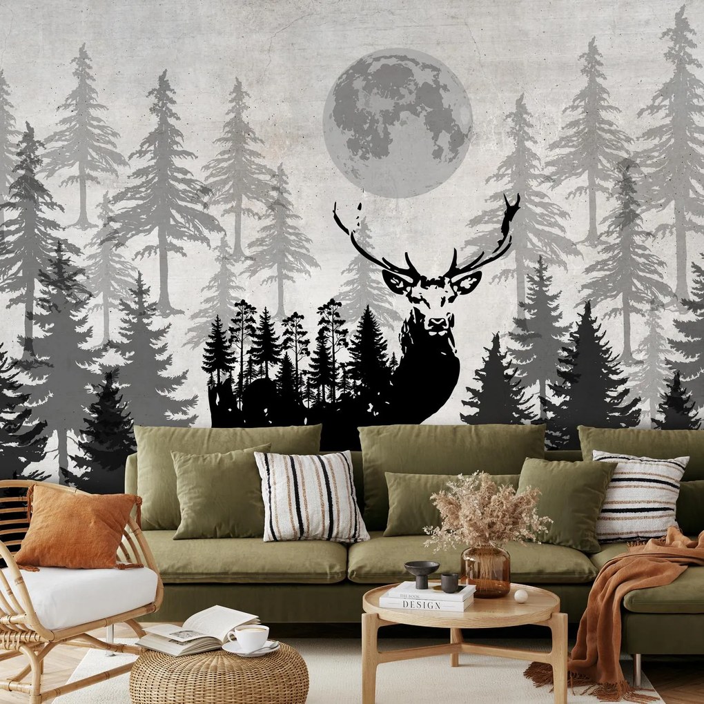 Fototapeta - Jeleň v betónovej stene (147x102 cm)