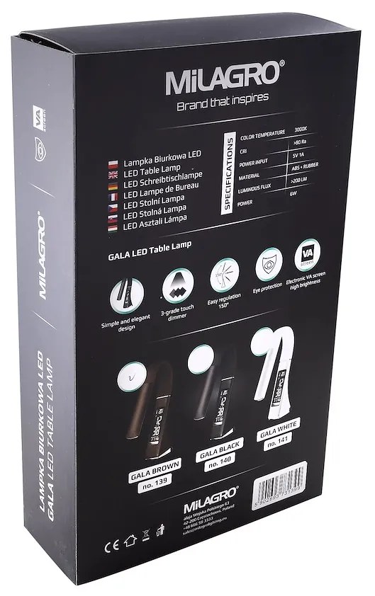 Stolná LED lampa Gala, 1x LED 6w, 3000k, br