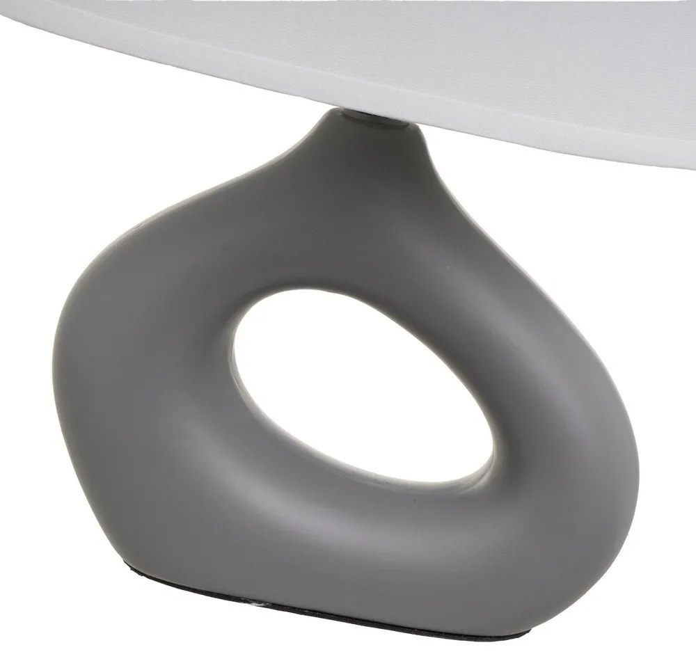 Bielo-sivá keramická stolová lampa s textilným tienidlom (výška 30 cm) – Casa Selección