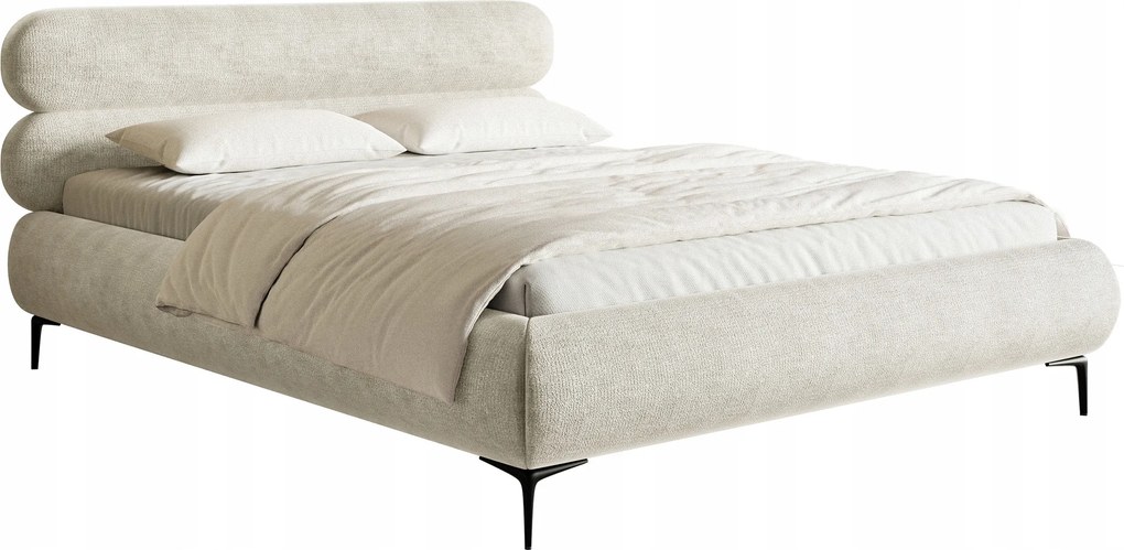 Manželská posteľ 140 cm Rirri (rošt úl. priestor) (béžovosivá čierna)