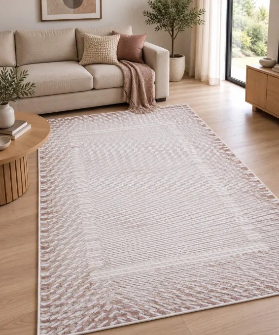 Koberec BUTIK 355 krémový / hnedý