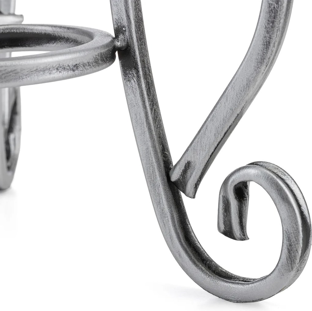 STOJAN NA KVETINÁČ SHANE 37X29 CM STRIEBORNÁ