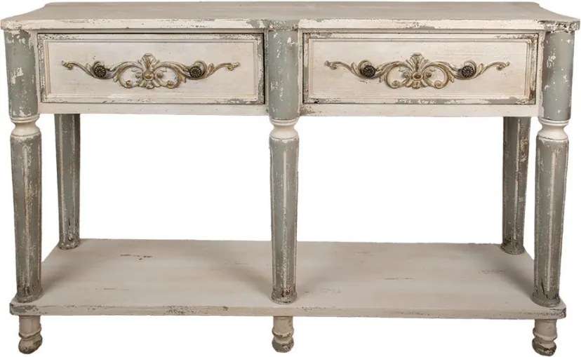 Drevený konzolový stolík Lefèvre s patinou - 141*36*92 cm