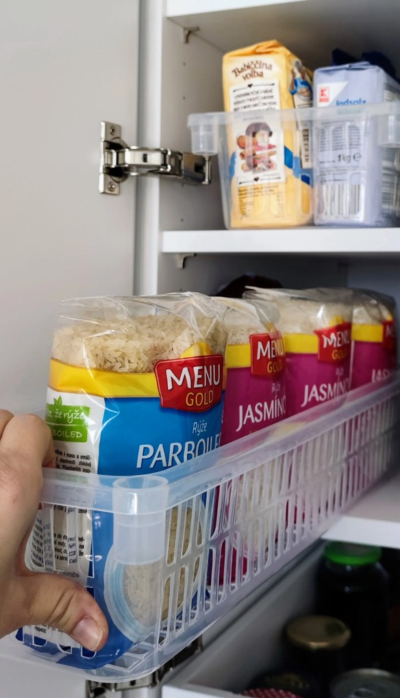 Orion Úložný kôš, box a organizér extra hlboký 50 cm x 20 cm INVA, transparentný