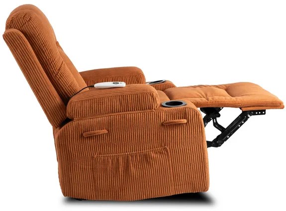 Masážne polohovateľné kreslo ARIEN ryšavý menšester - vintino.sk