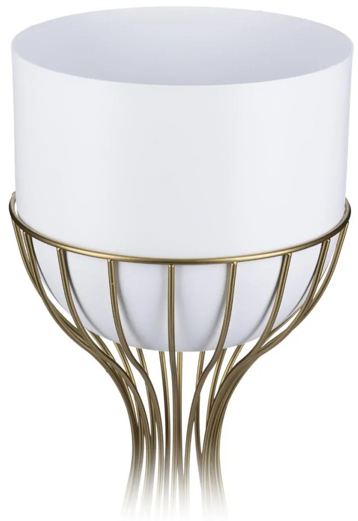 Kvetináč na stojane LOFT V 56 cm zlatý/biely