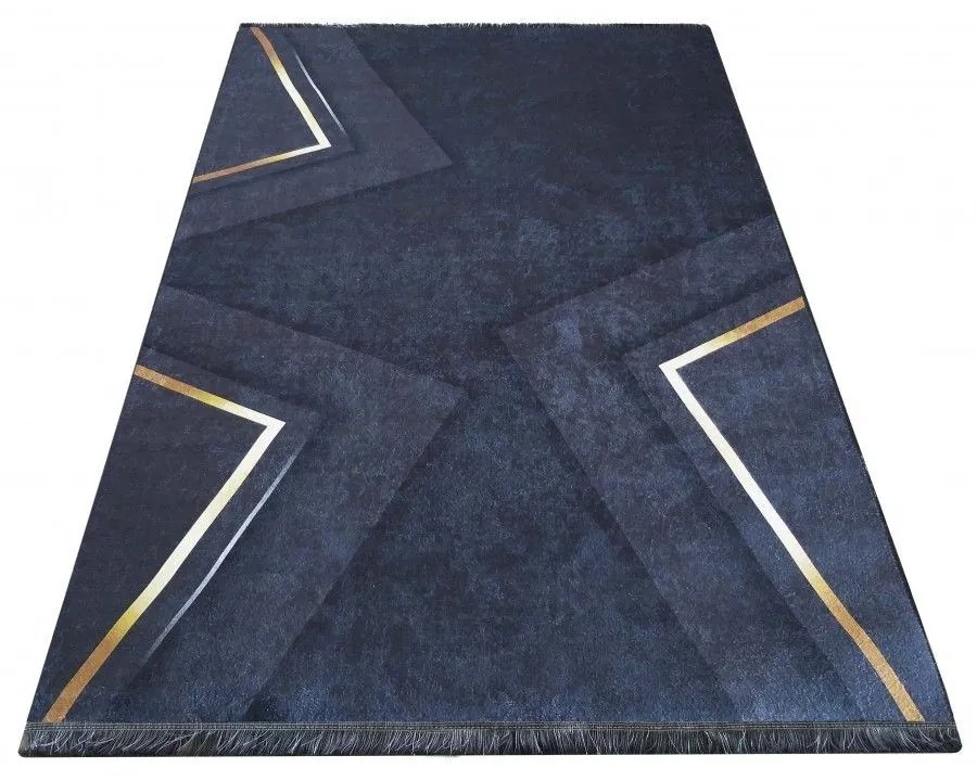 Protišmykový koberec s nádherným zlatým vzorom Šírka: 80 cm | Dĺžka: 150 cm