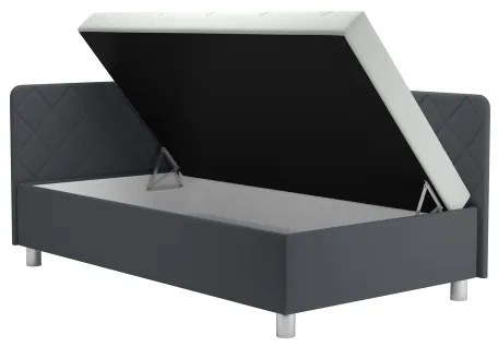 Čalúnená váľanda s úložným priestorom a matracom EMILE 110x200 cm sivá