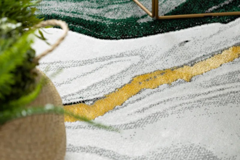 Dywany Łuszczów 👣🛡️80x150 cm Kusový koberec Emerald 1017 green and gold + protišmyková úprava, zelená, kancelária