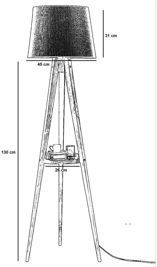 Stojacia lampa Sehbali V 160 cm hnedá/čierna