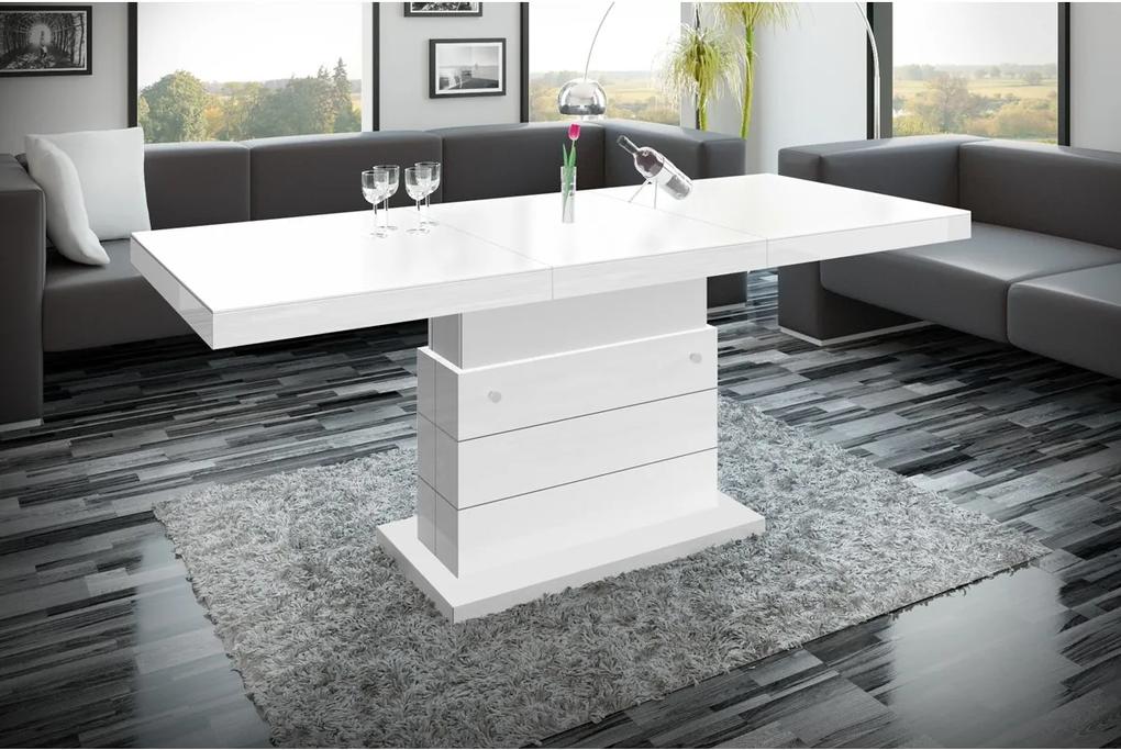 Luxusný rozkladaci konferenčný stolík MATERA LUX biela DOPRAVA ZADARMO