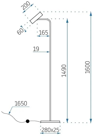 Stojacia lampa APP965-1F čierna