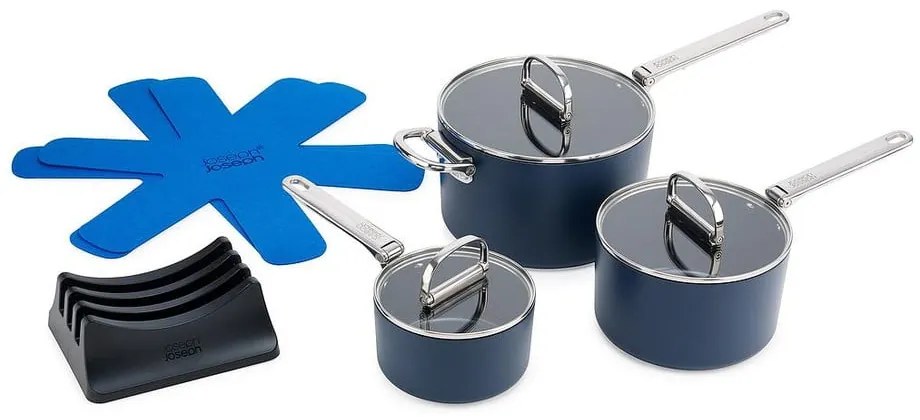 Hrnce v súprave 3 ks s pokrievkou/s keramickým povrchom na indukciu Space – Joseph Joseph