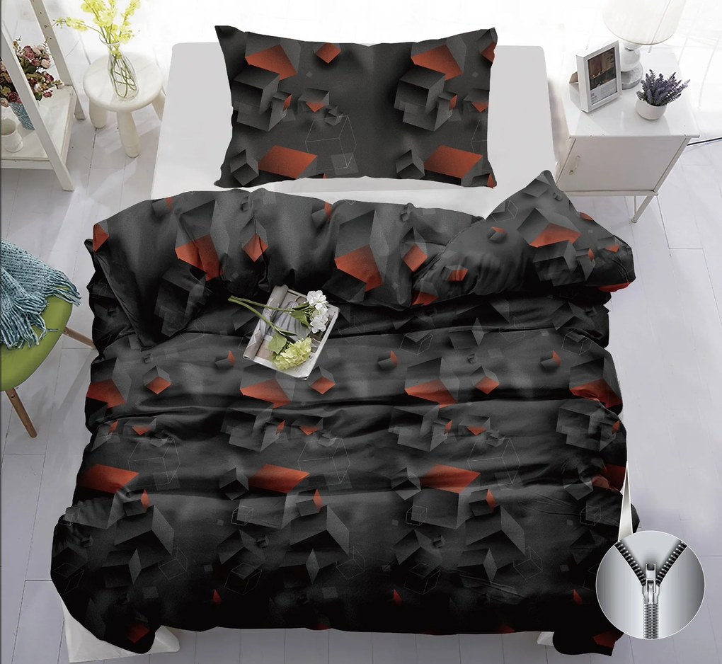 Bavlnené obliečky CUBARA tmavo sivé Rozmer obliečky: 70 x 90 cm | 140 x 200 cm