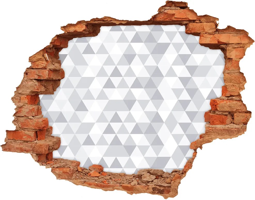 Fotoobraz diera na stenu Šedé trojuholníky WallHole-cegla-90x70-77999938