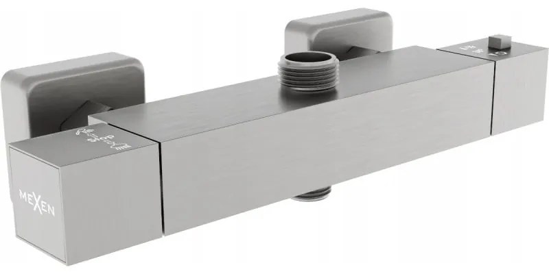 Mexen CUBE termostatická batéria s horným pripojením, grafitová, 77250-66