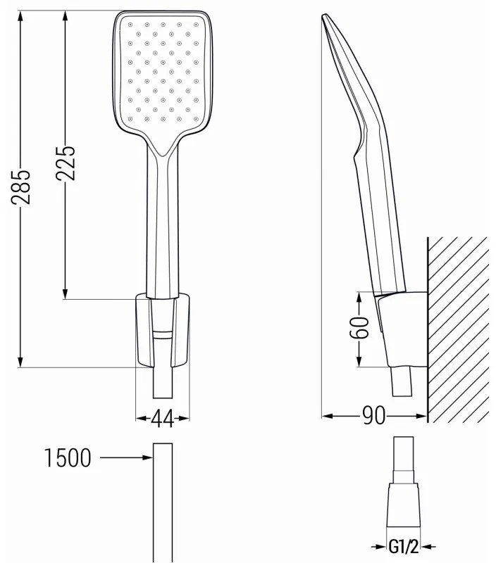Mexen Royo vaňová sada R62, chróm - 72213R62-00