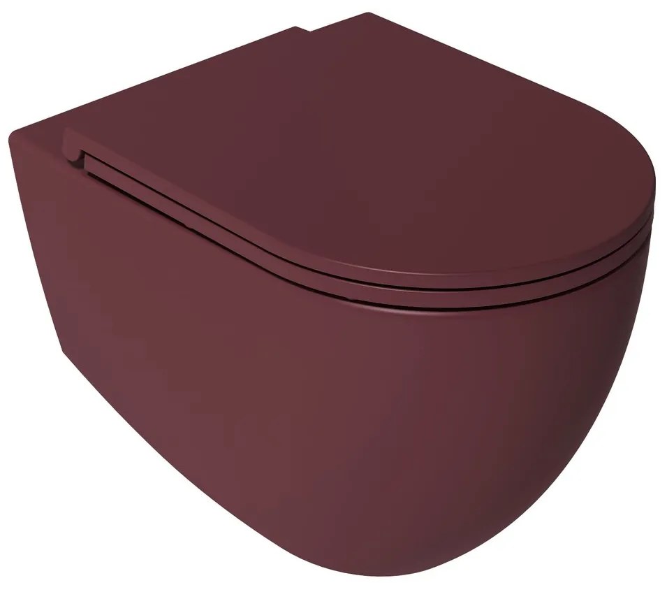 Isvea Isvea, INFINITY WC sedátko SLIM, Easy Take, Soft Close, červená matná, 40KF0543I-S