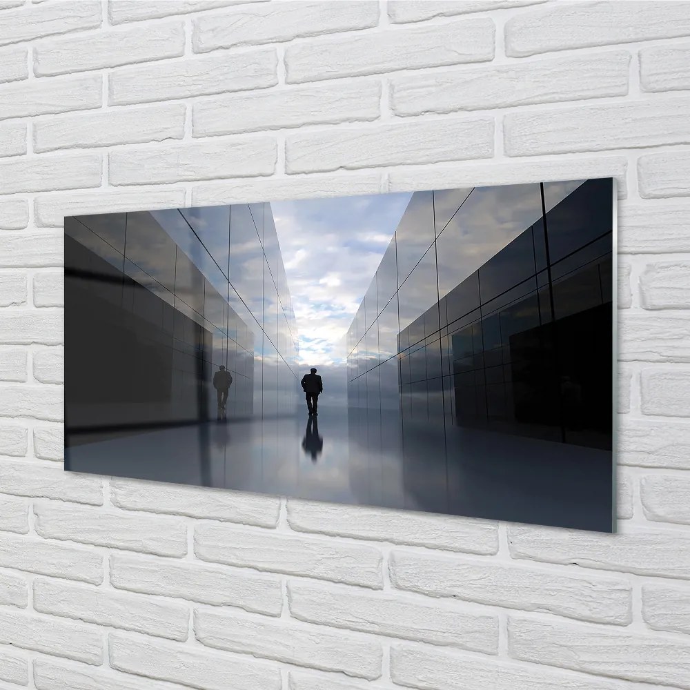Nástenný panel  zrkadlá neba 125x50 cm