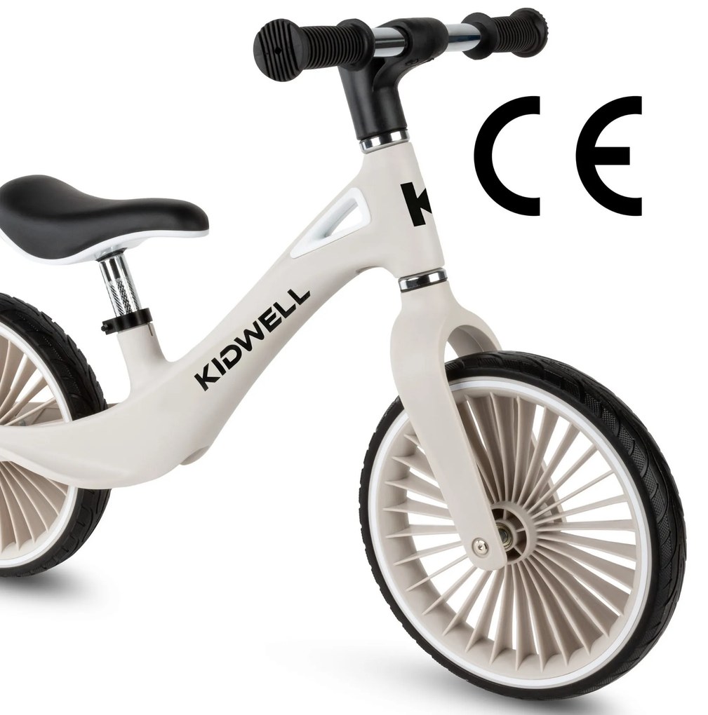 Kidwell NIX detský balančný bicykel – ľahký nylonový rám, PU kolesá 29 cm (sivý)