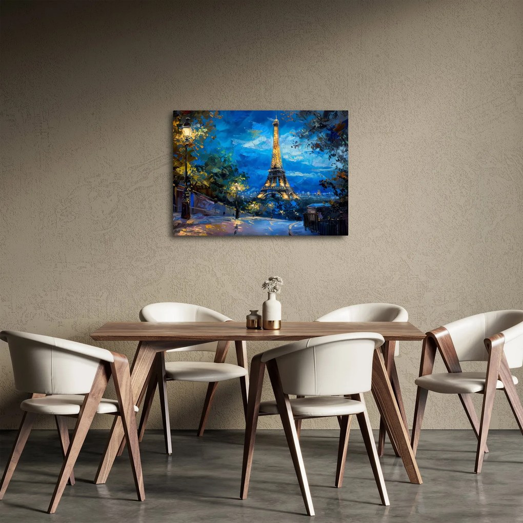 Obraz - Olejomaľba Eiffelovej veže (70x50 cm)