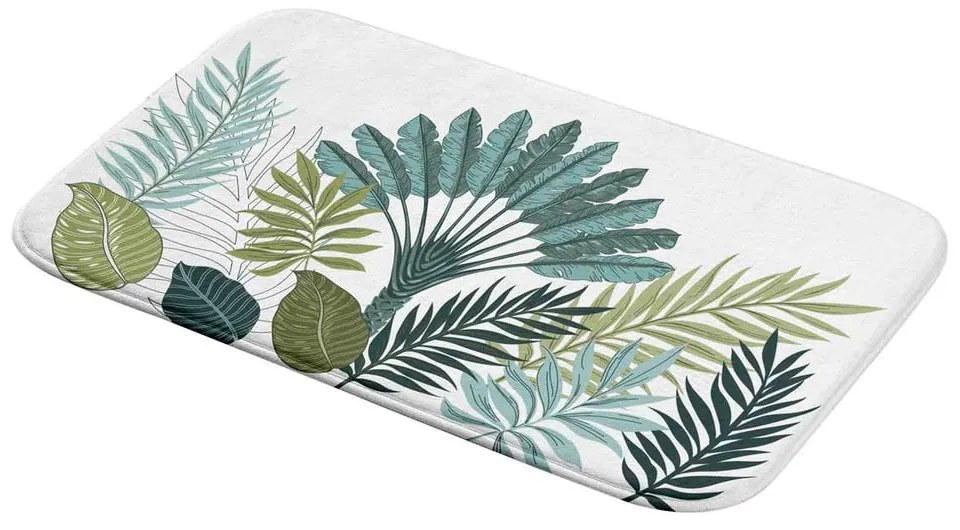 Biela/zelená kúpeľňová predložka 45x75 cm Panazio – douceur d'intérieur