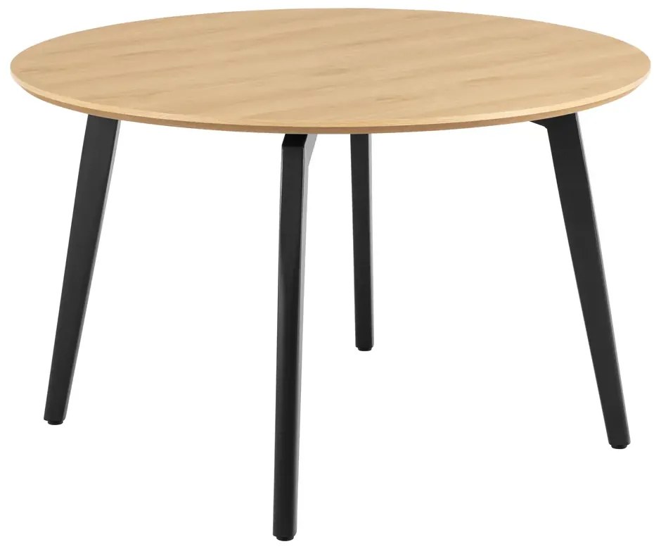 Kulatý jídelní stůl Cadiz 120 cm dub přírodní/černý