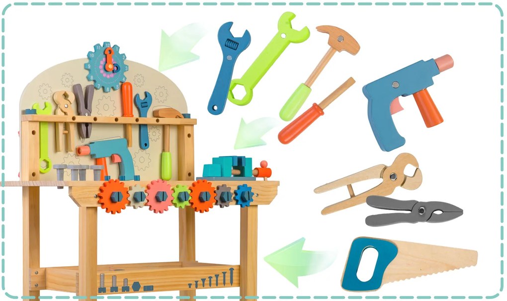 Drevená dielňa s náradím RK-876 Ricokids