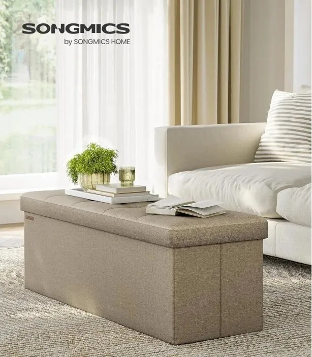 Taburet Soor s úložným priestorom béžový