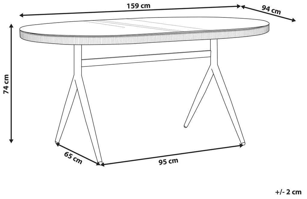 Záhradný stôl z umelého ratanu 160 x 94 cm prírodná béžová ALIANO Beliani