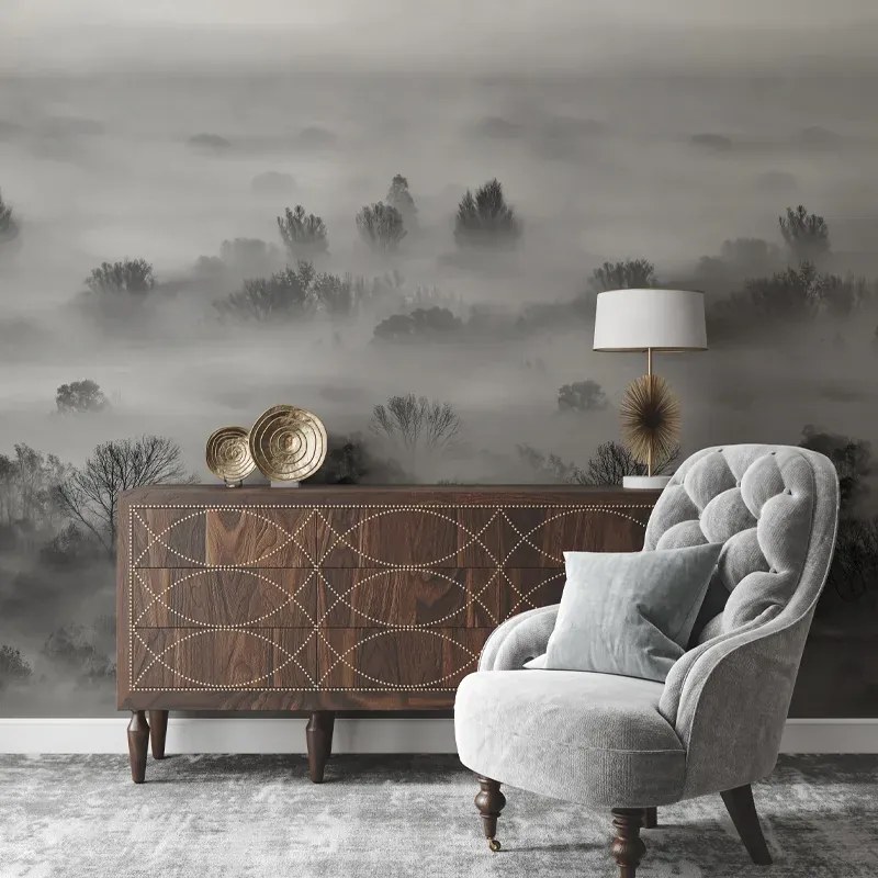 VLADILA Foggy Landscape Grey - tapeta