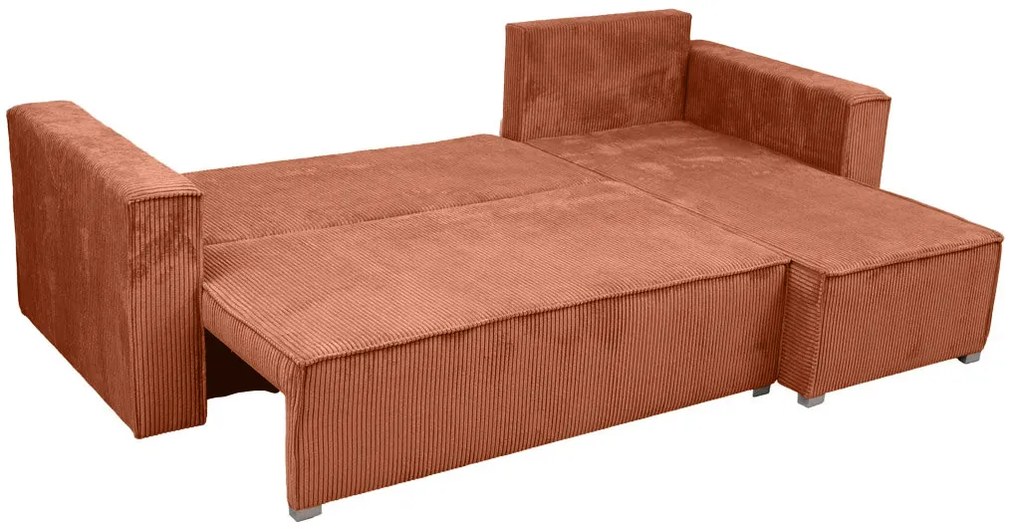 Terakotová rohová pohovka SMART COSARO, obojstranná + 2 vankúšiky ZDARMA