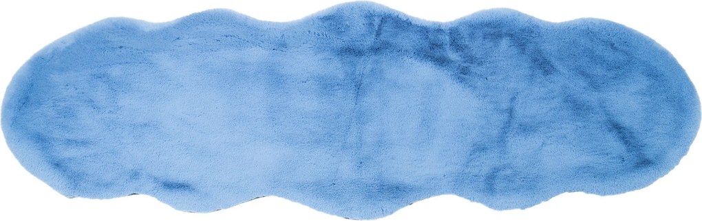 XXXLutz UMELÁ KOŽUŠINA, 55/160 cm, modrá - Koberce - 003580044152