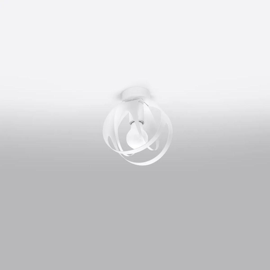 Stropné svietidlo Tulos, 1x biele kovové tienidlo