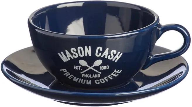 Tmavomodrá šálka s tanierikom Mason Cash Varsity Cappuccino
