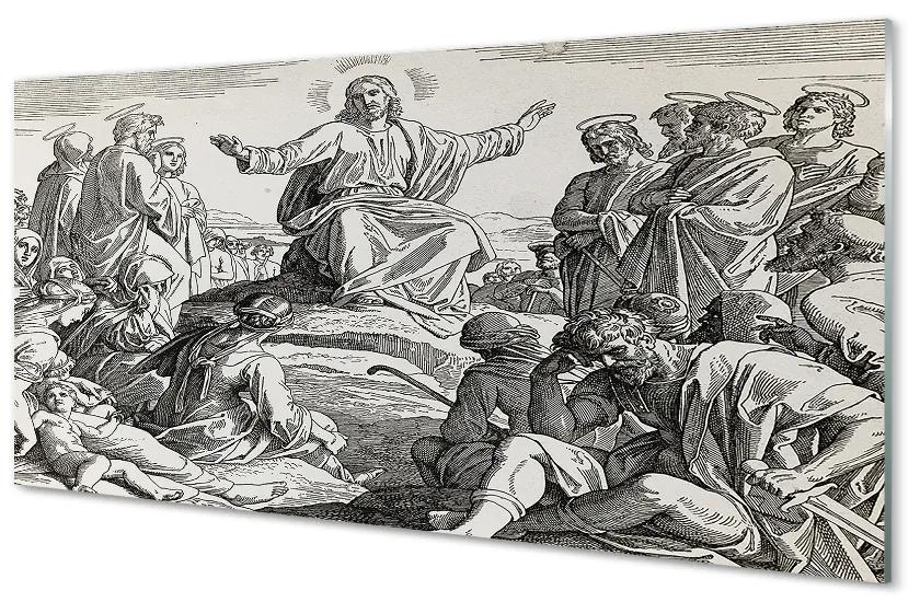 Nástenný panel  Ježiš kreslenie ľudia 120x60 cm