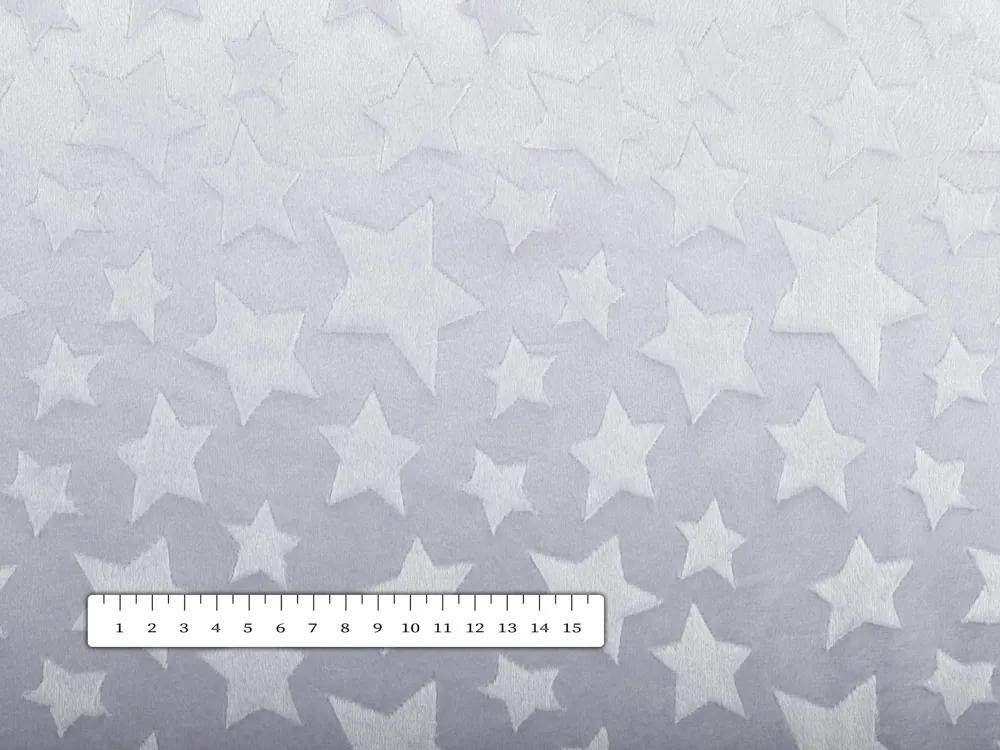 Biante Detská obliečka na vankúš Minky hladká MKH-004 Hviezdičky - Sivá 30 x 50 cm
